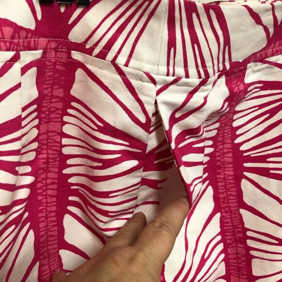 Pink and White Geometric Abstract Print pencil mini skirt size L - Picture 3 of 4